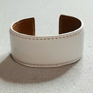 J. Crew White Leather Cuff Bracelet
